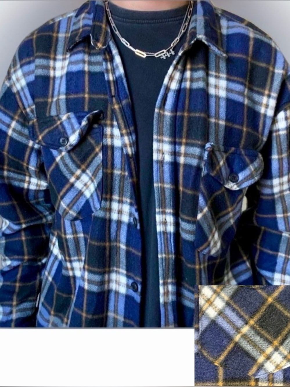 🌺Vintage LJ Freud Blue Soft Flannel Button Up Shirt🌸🌸